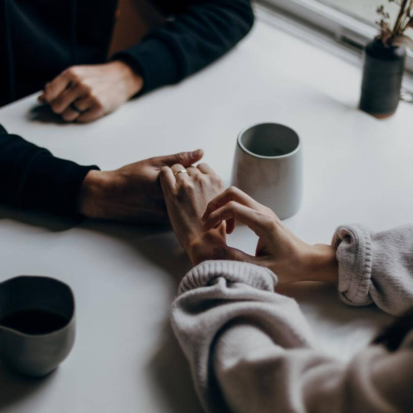 couple holding hands