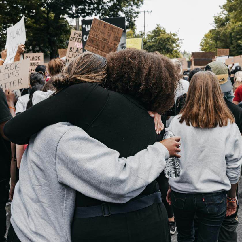 Crowd of people at a protest march