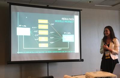 Éliane Dussault (Ph.D. student) at the International Family Violence and Child Victimization Research Conference (IFVCVRC) 2018, in Porthmouth, New Hampshire (USA).