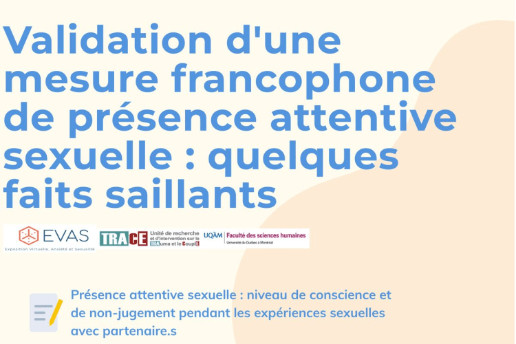 Validation d'une mesure francophone de présence attentive sexuelle: quelques faits saillants